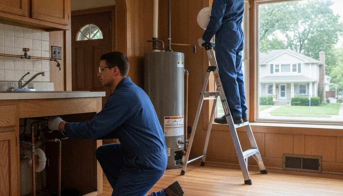 Kansas City, KS plumber repairing residential plumbing system for local repair service