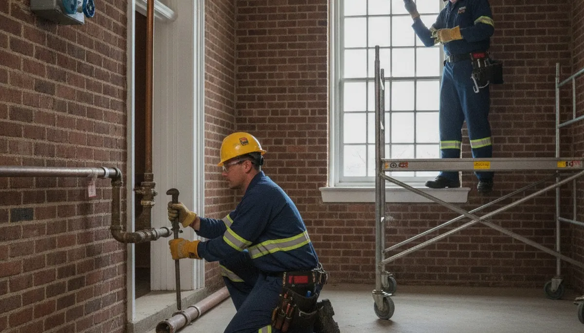 Kansas City, KS plumber repairing a pipe for local plumbing service