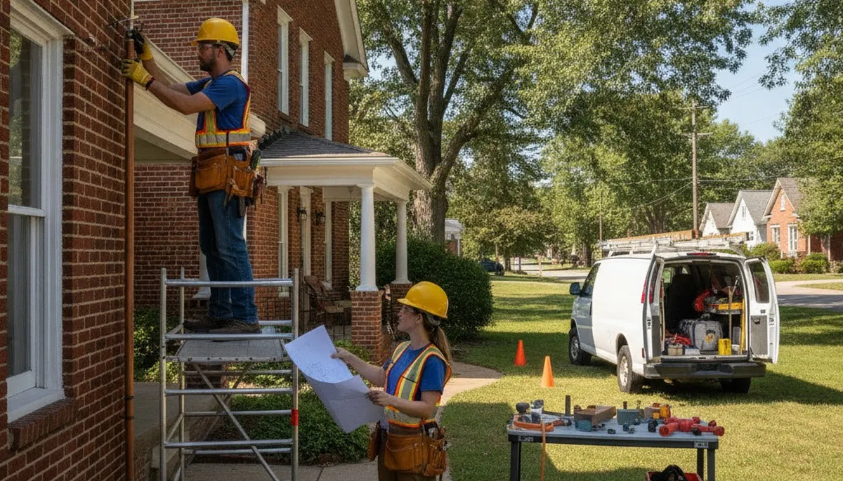 Kansas City, KS plumber repairing a plumbing fixture for local residential service