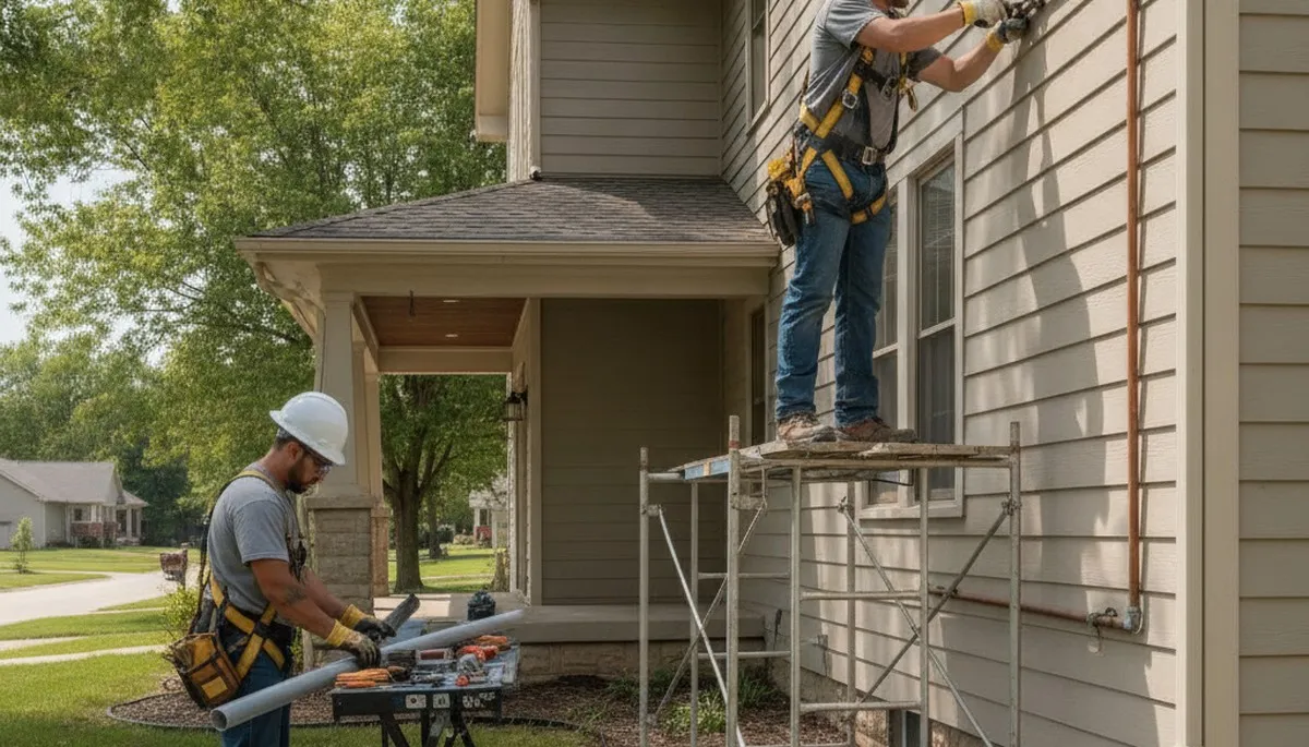 Plumber repairing a pipe in Kansas City, KS for reliable plumbing repair service