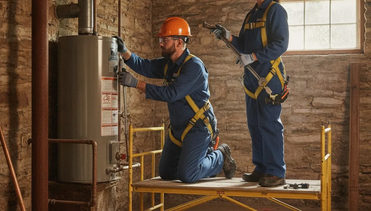 Plumber repairing pipe in Kansas City, KS for local plumbing service